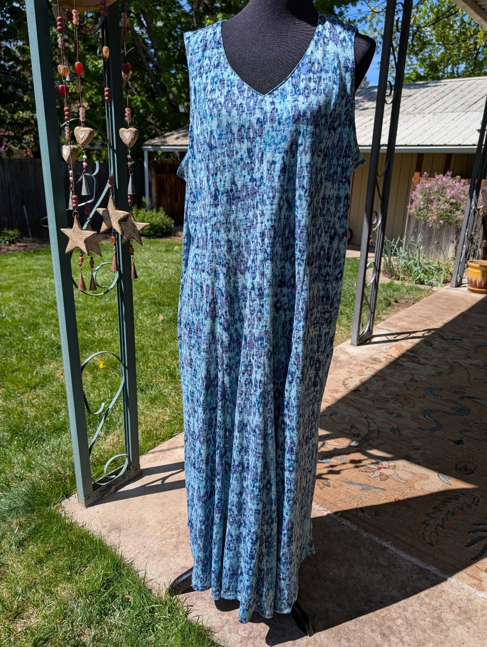 Coldwater Creek Blue Tank Maxi Dress